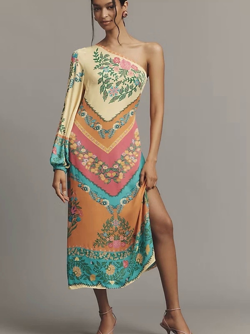 NWT Farm Rio × Anthropologie
One-Shoulder Bohemian
Printed Midi Dress | small